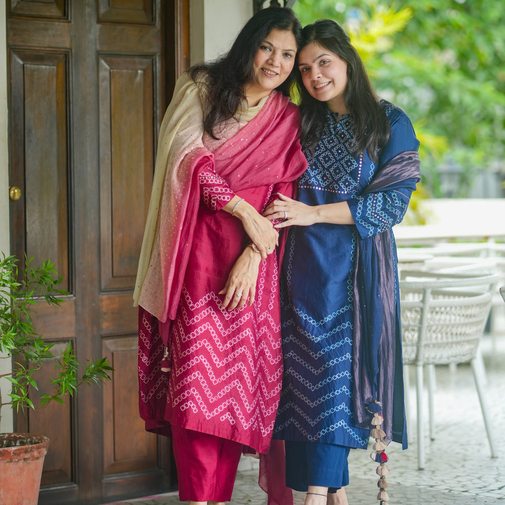 Robyn kurta set (3pc)/ navy