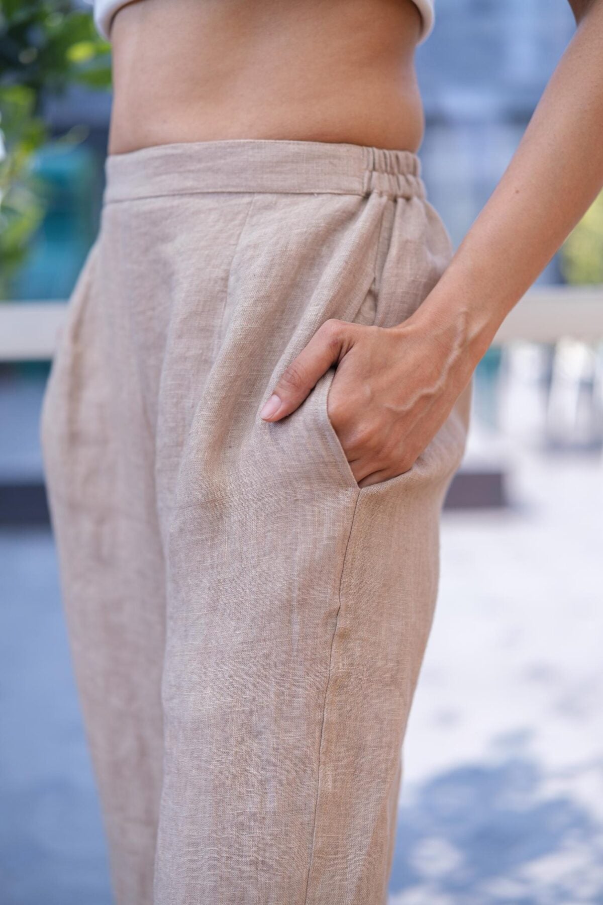 LINEN PANTS beige