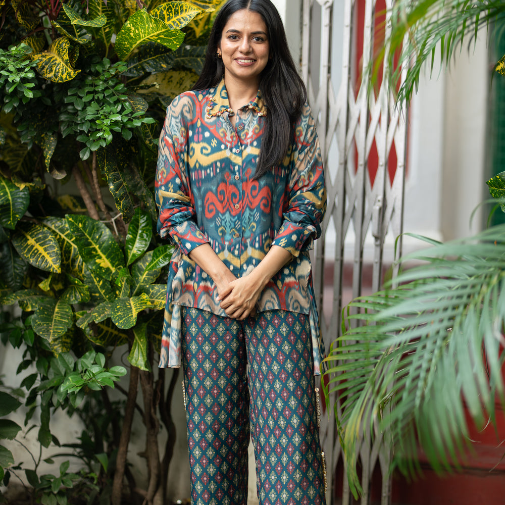 OS shirt set/ ikat combo
