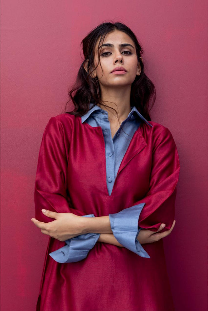 
                  
                    DAHLIA KURTA maroon navy
                  
                