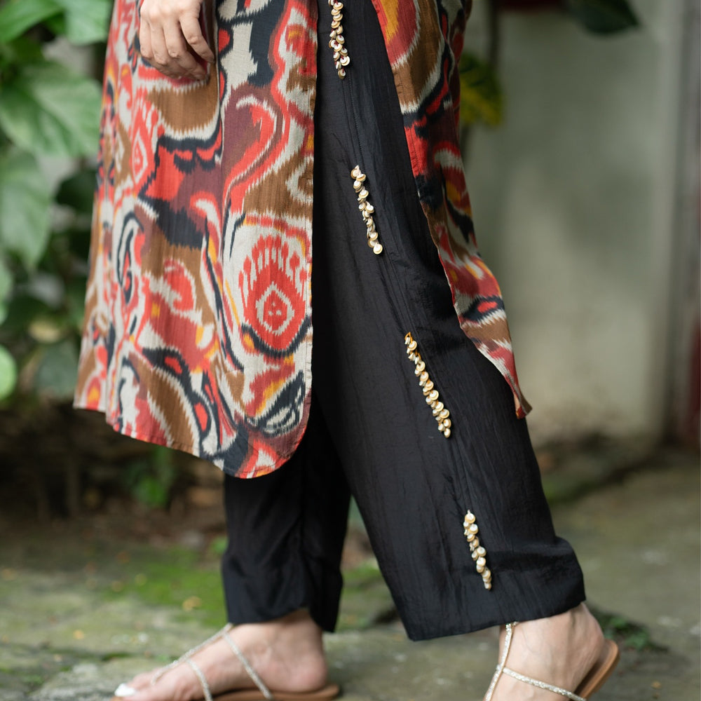 Ikat kurta set (2 pc)/ dark ikat
