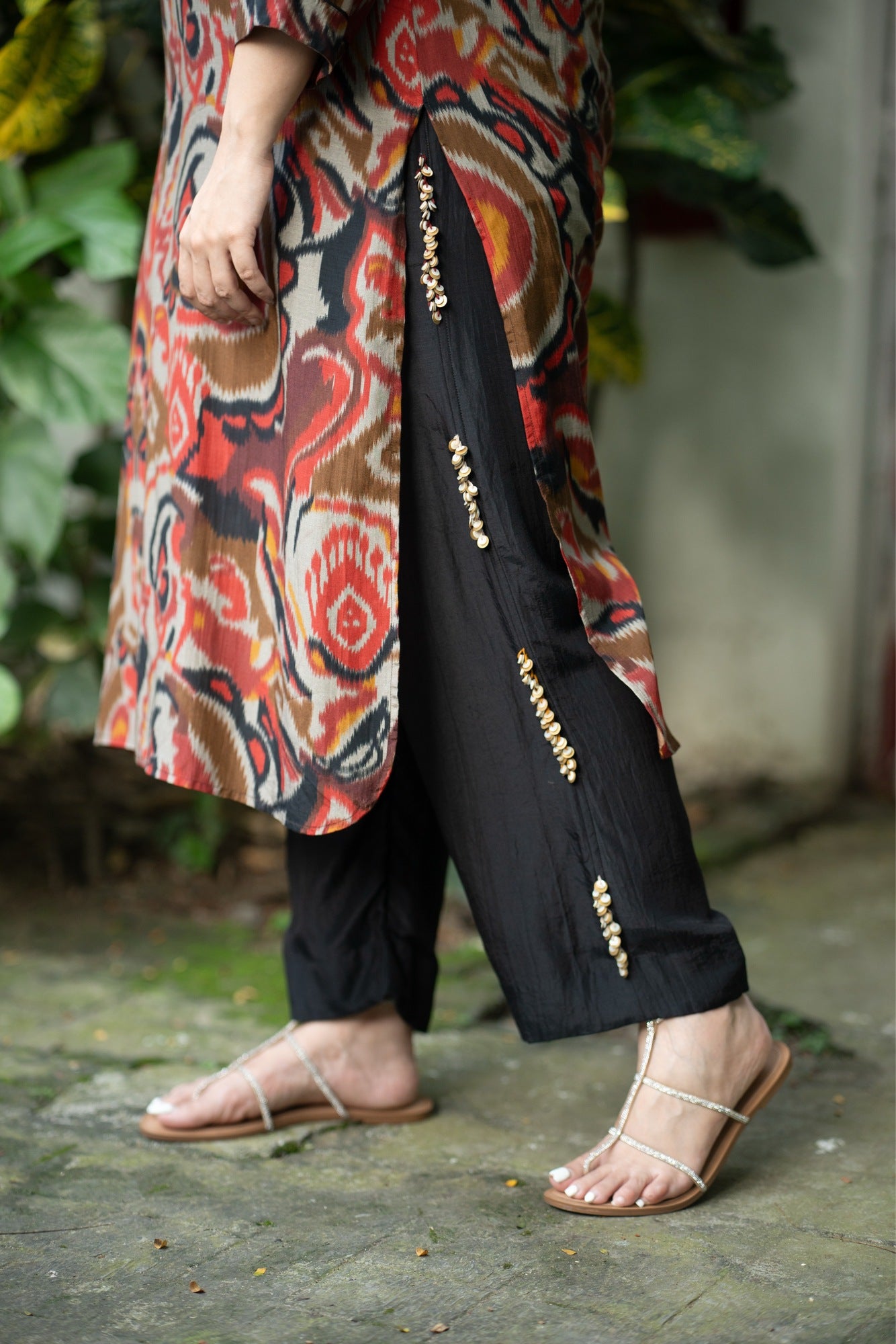 Ikat kurta set (2 pc)/ dark ikat