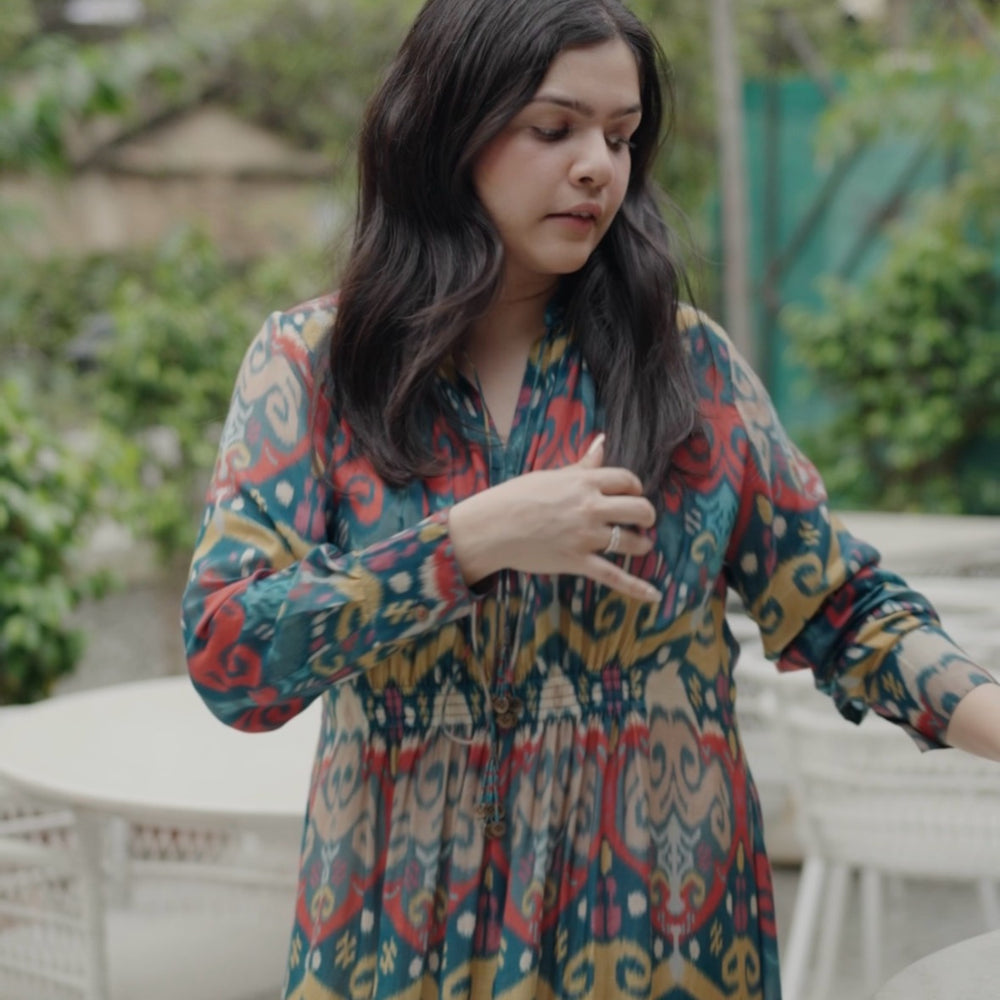 
                  
                    Gather dress/ikat combo
                  
                