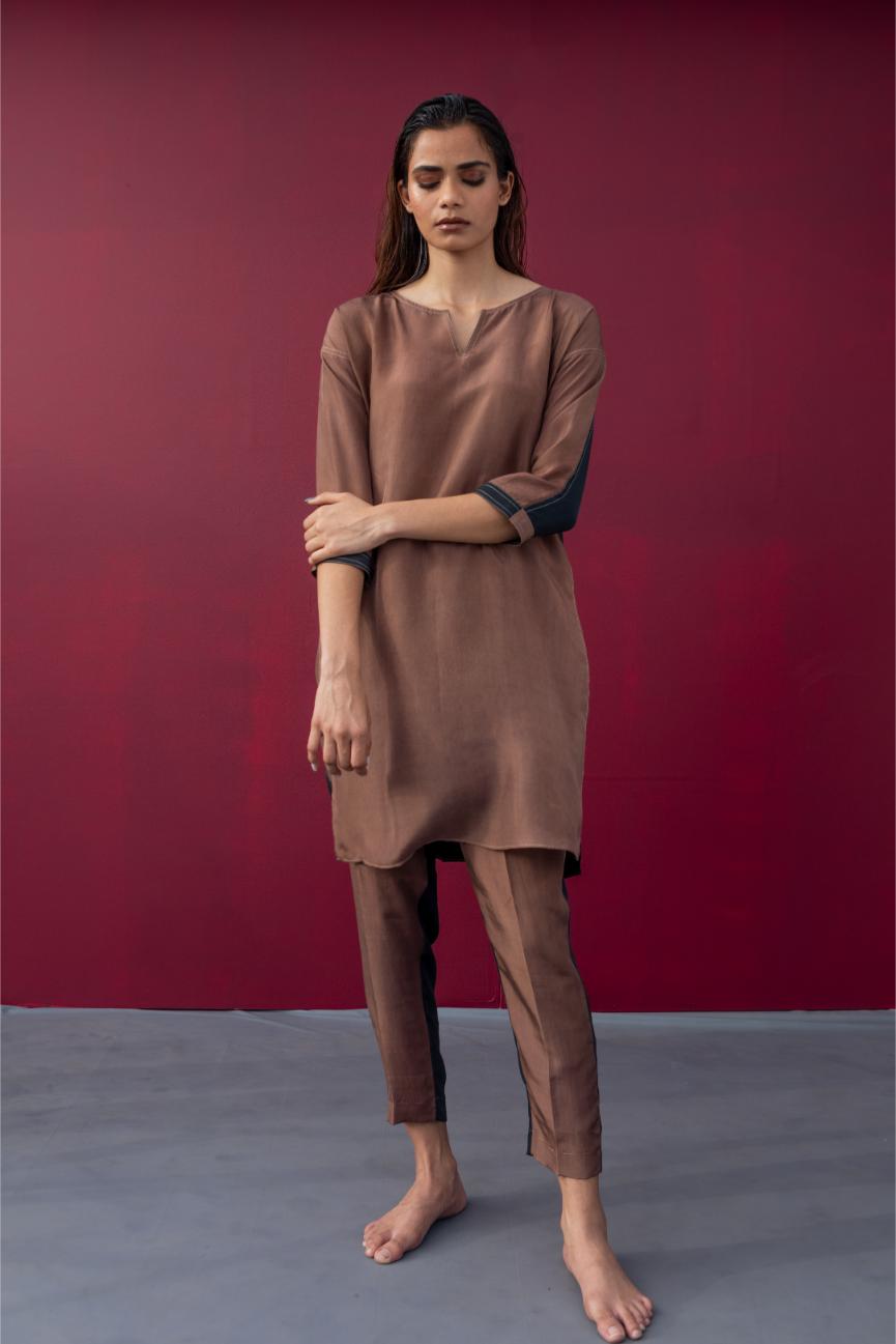JUDE KURTA & PANT black cappuccino