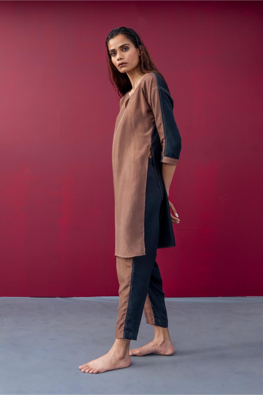 JUDE KURTA & PANT black cappuccino