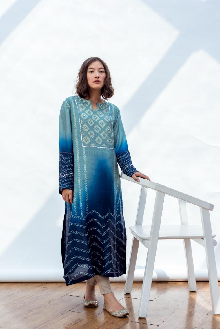 ROBYN KURTA peppermint navy
