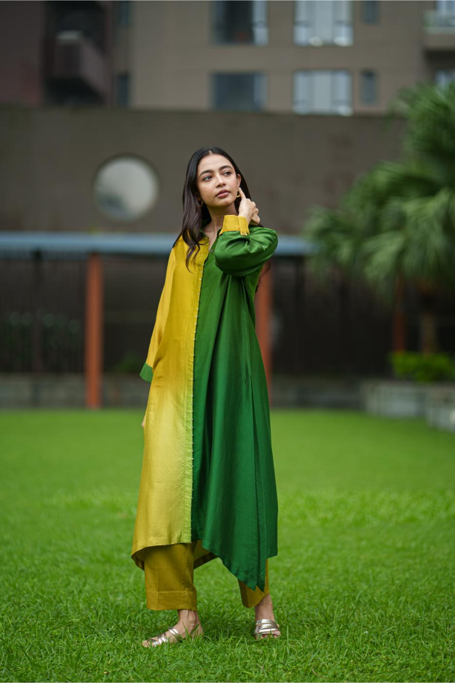 ANASTASIA KURTA green yellow