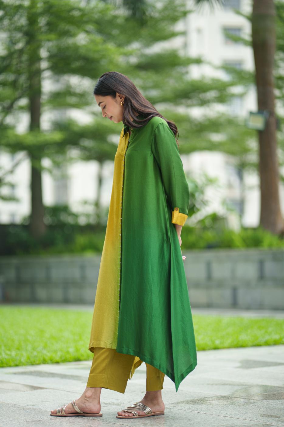 ANASTASIA KURTA green yellow
