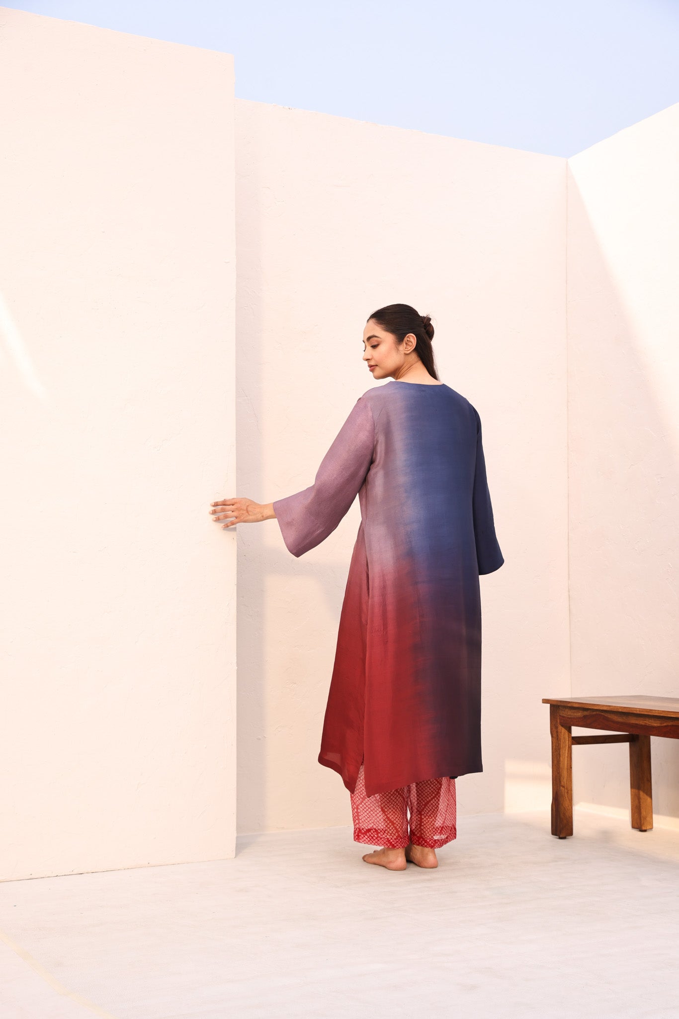 ANASTASIA RUCHED SET (2PC)/RED - PURPLE