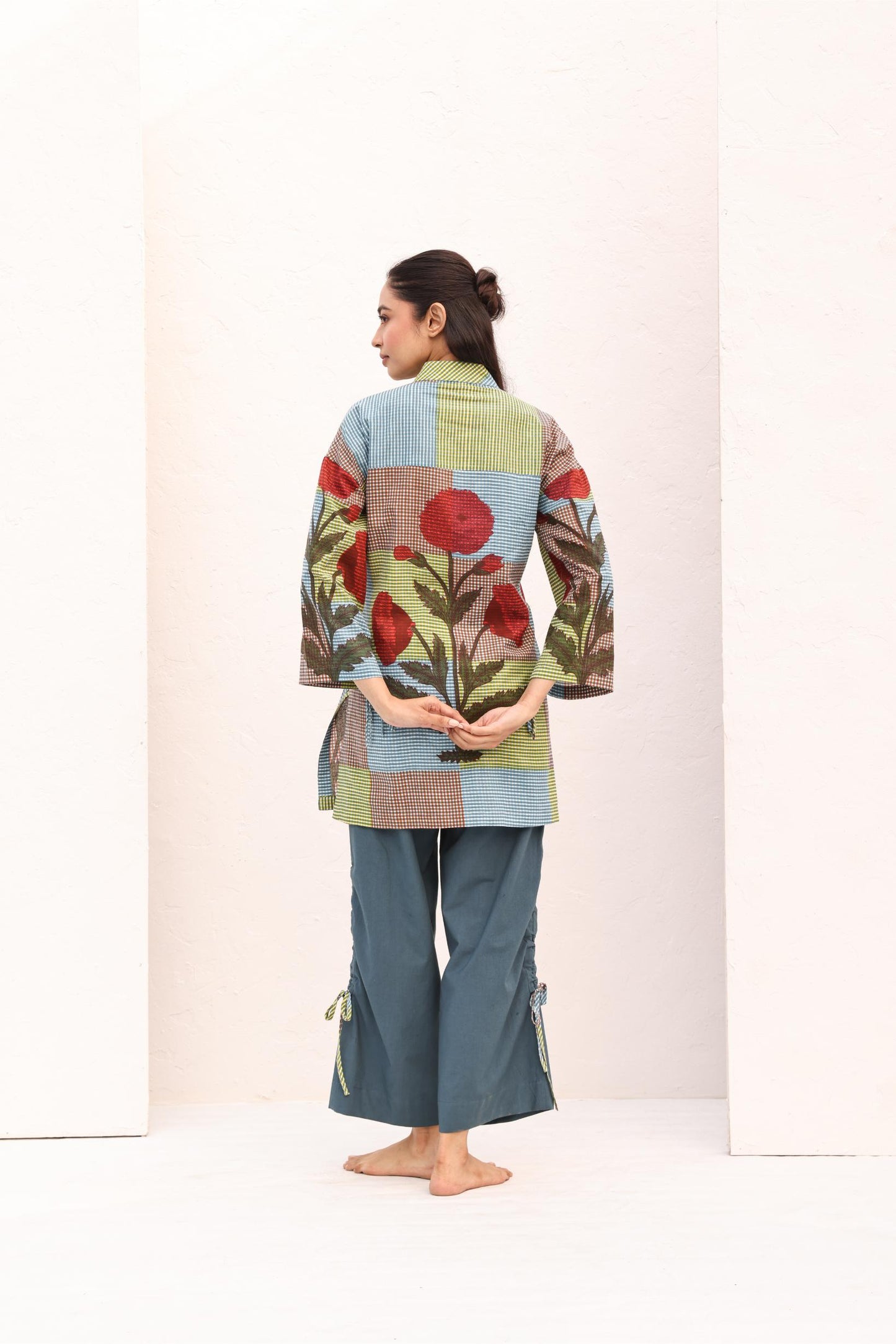 CHLOE TOP/LIME - BLUE