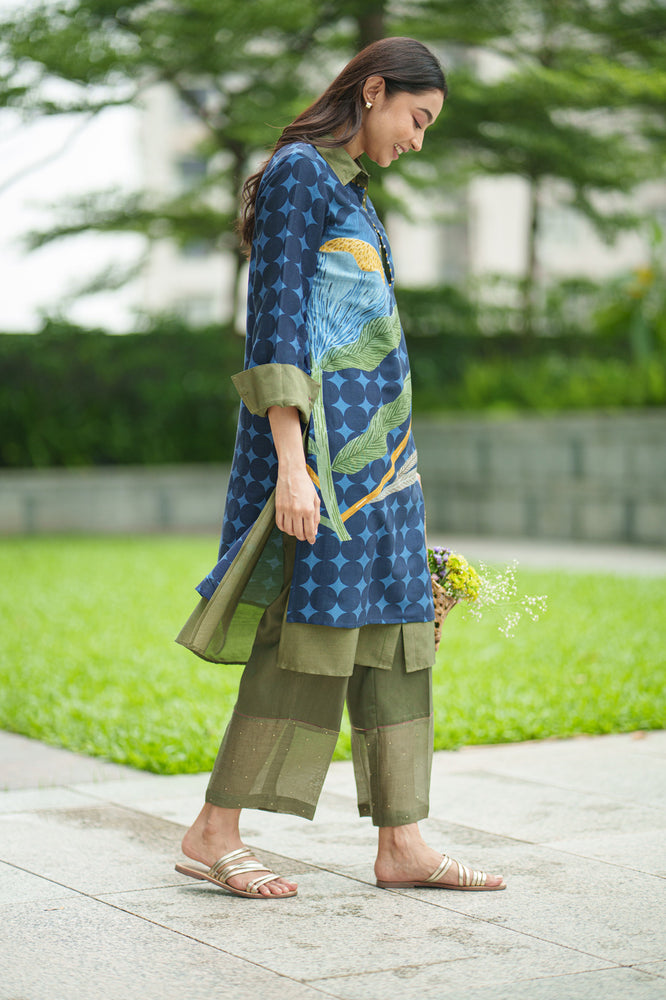 
                  
                    DAHLIA 2 LAYER KURTA & PANT placement blue olive
                  
                
