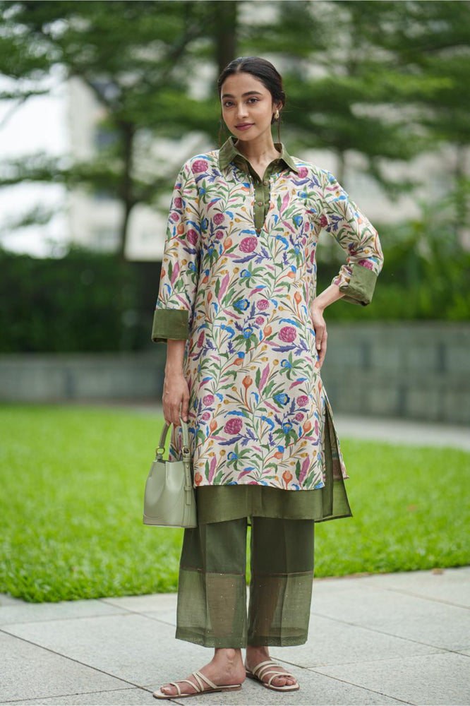 
                  
                    DAHLIA 2 LAYER KURTA cream jaal olive
                  
                
