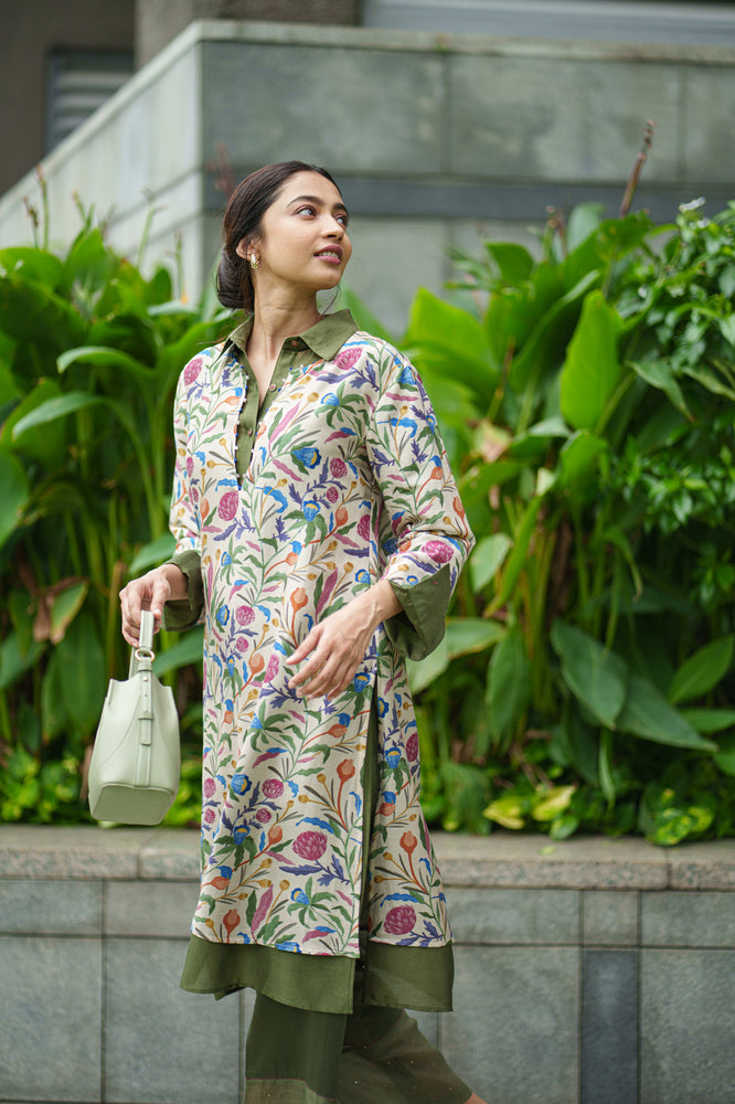 
                  
                    DAHLIA 2 LAYER KURTA & PANT cream jaal olive
                  
                