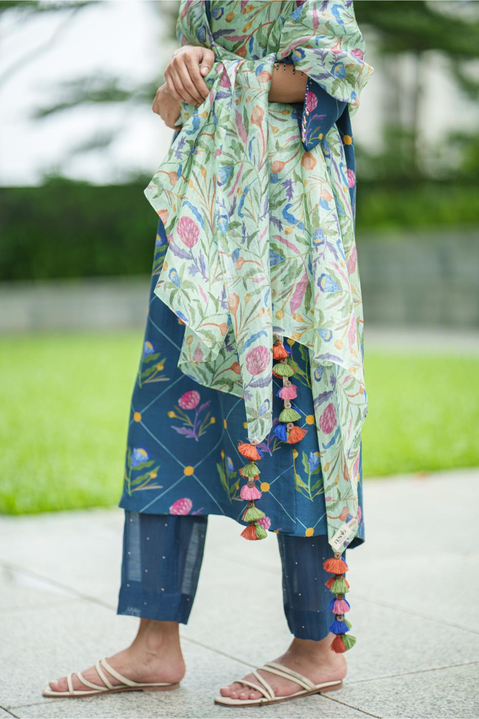 ORGANZA DUPATTA mint jaal