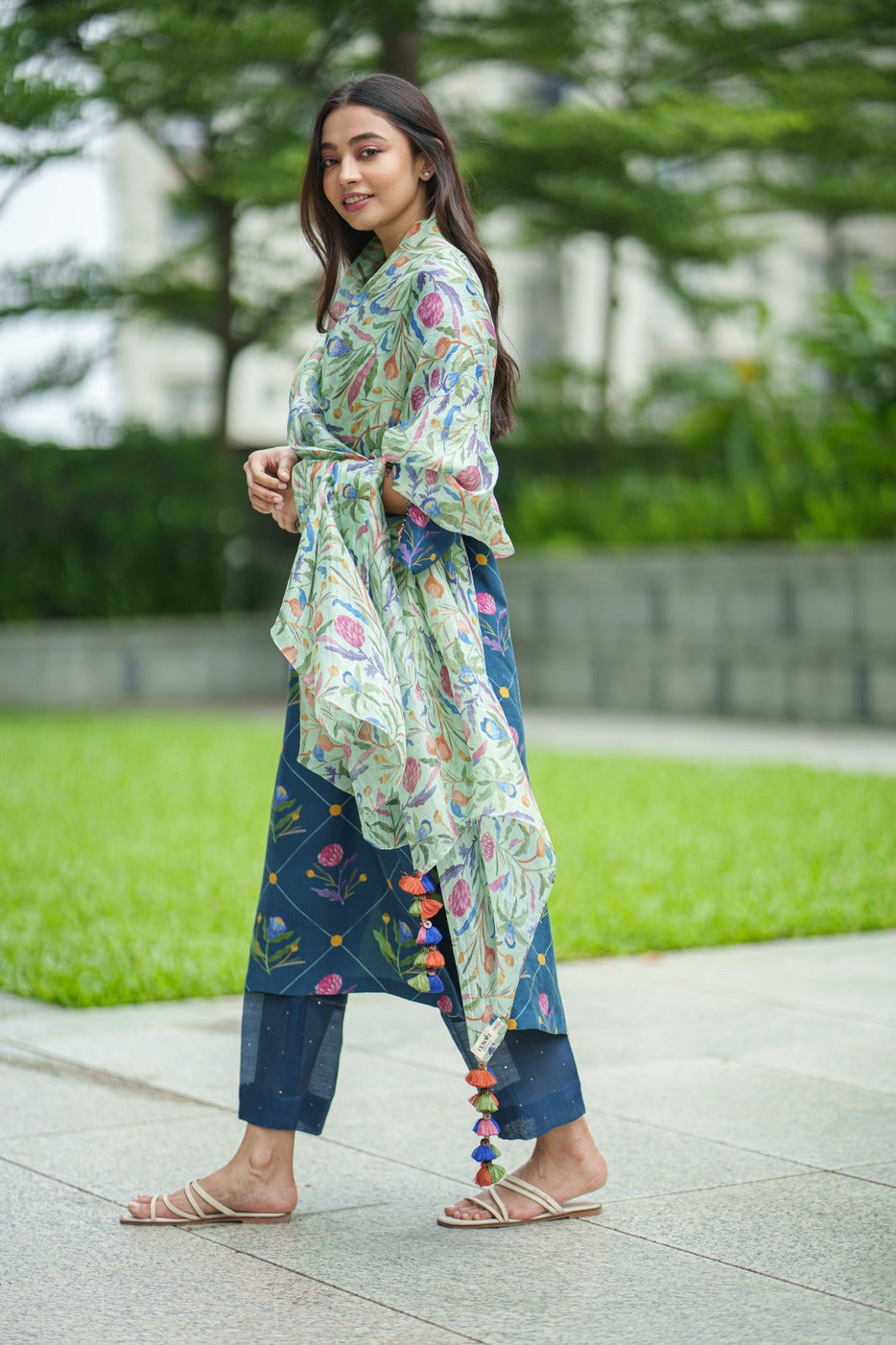 DAISY KURTA SET blue geo