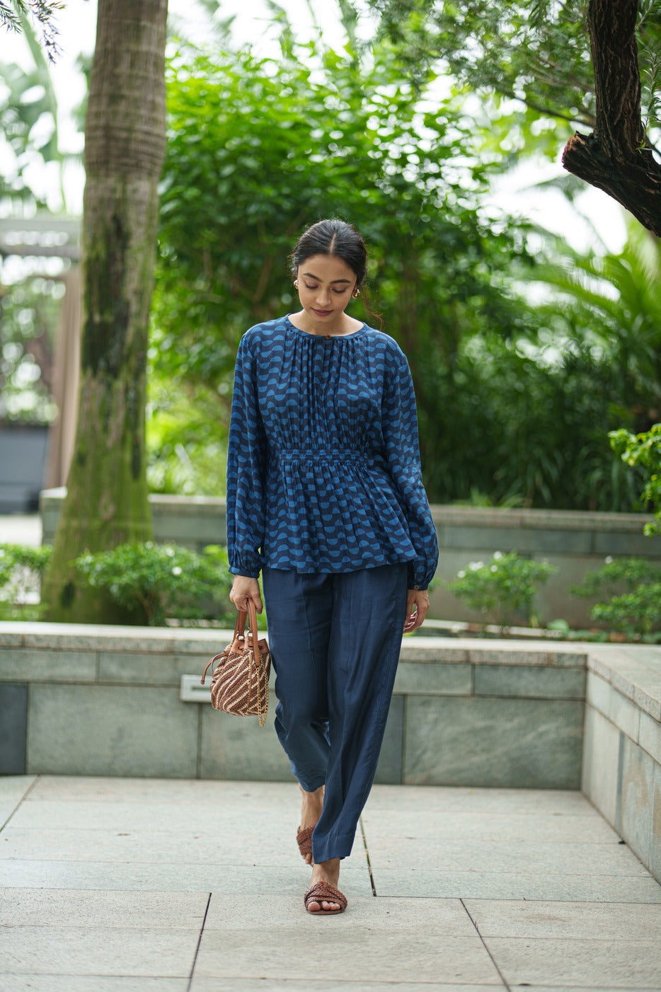 GATHER TOP & PANT blue wave