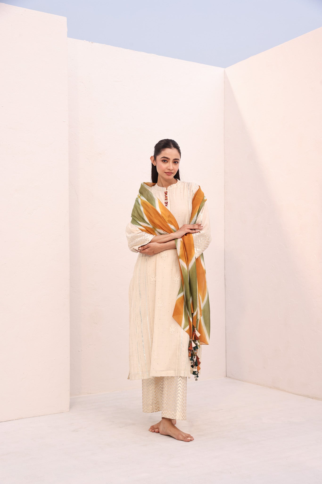 IVY SET (3PC)/OLIVE - OCHRE