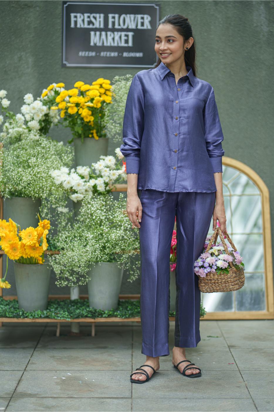 JASMINE SHIRT & PANT purple black