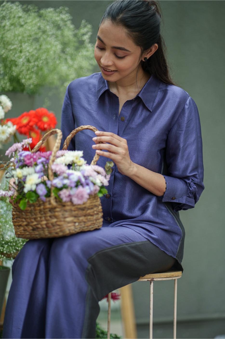 JASMINE SHIRT & PANT purple black