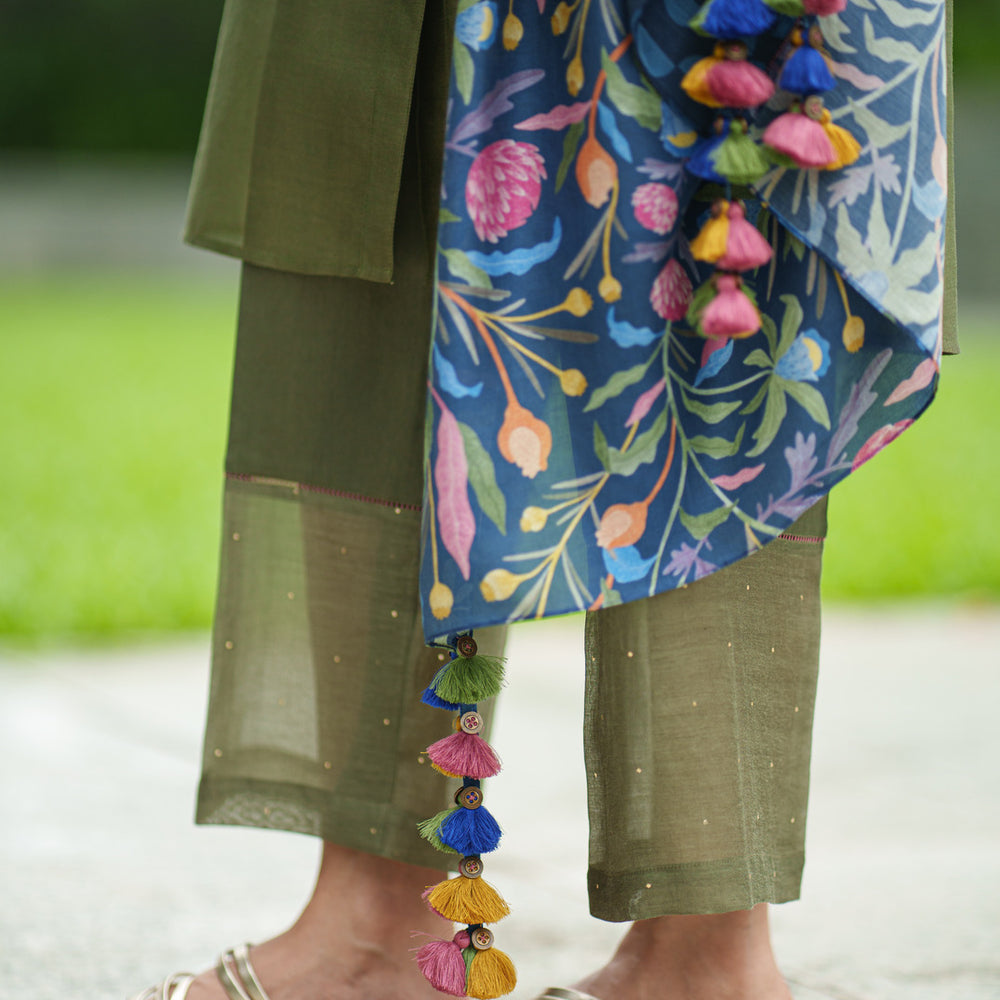
                  
                    LAVENDER KURTA SET olive blue
                  
                