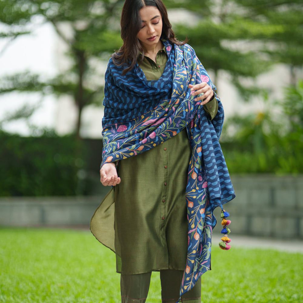 
                  
                    LAVENDER KURTA SET olive blue
                  
                