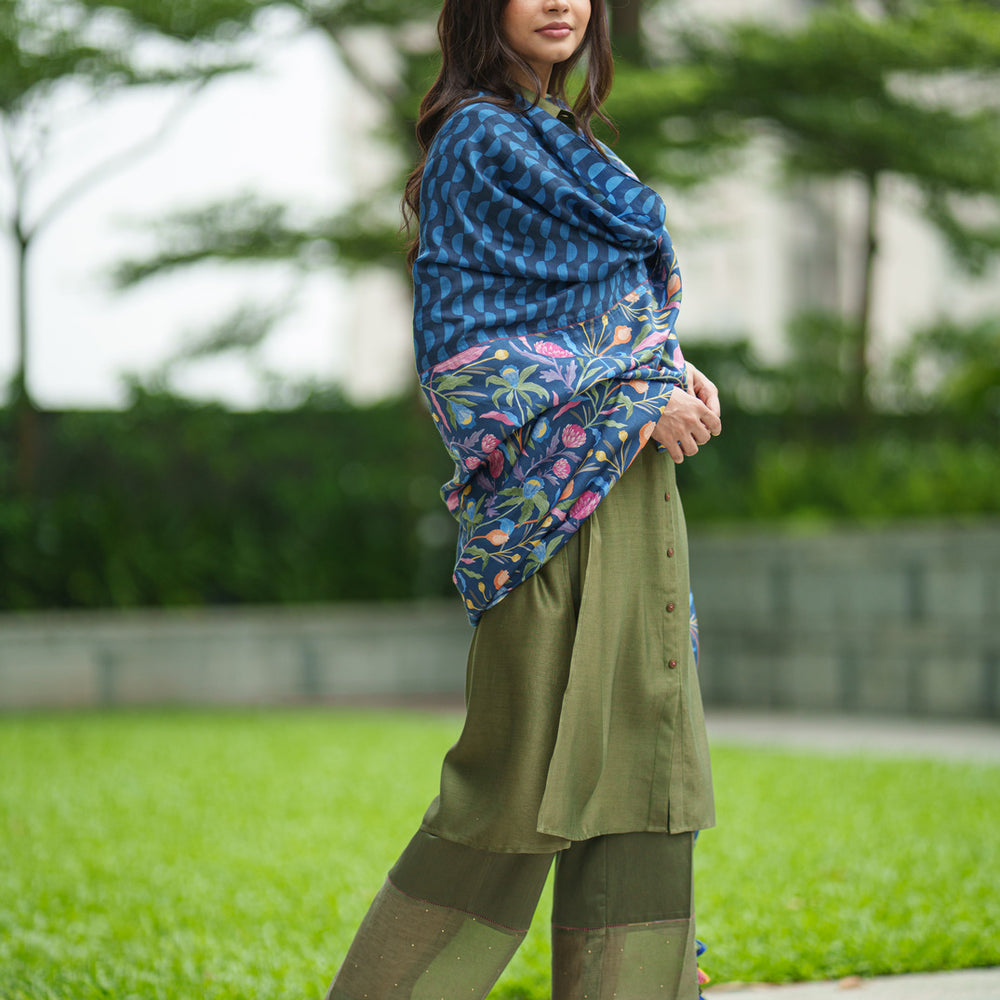 
                  
                    LAVENDER KURTA SET olive blue
                  
                