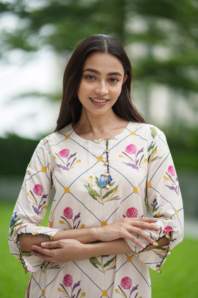 
                  
                    IRIS KURTA & PANT cream jaal
                  
                