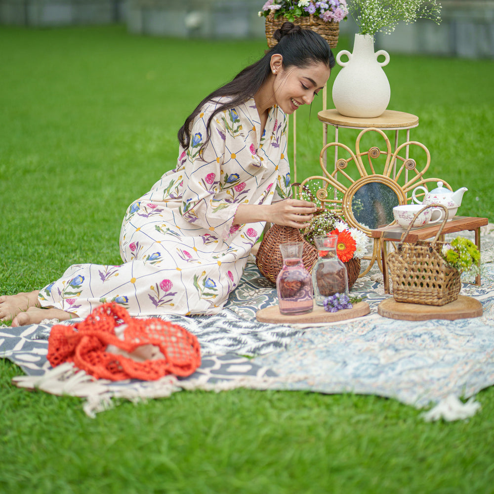 MOGRA DRESS cream geo
