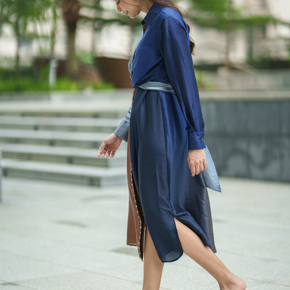 
                  
                    OL SILK TIE DRESS blue brown
                  
                
