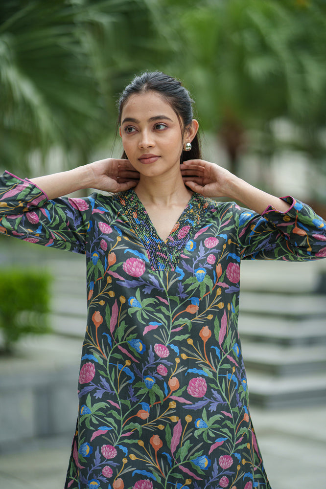 
                  
                    ROSE KURTA & PANT black jaal
                  
                