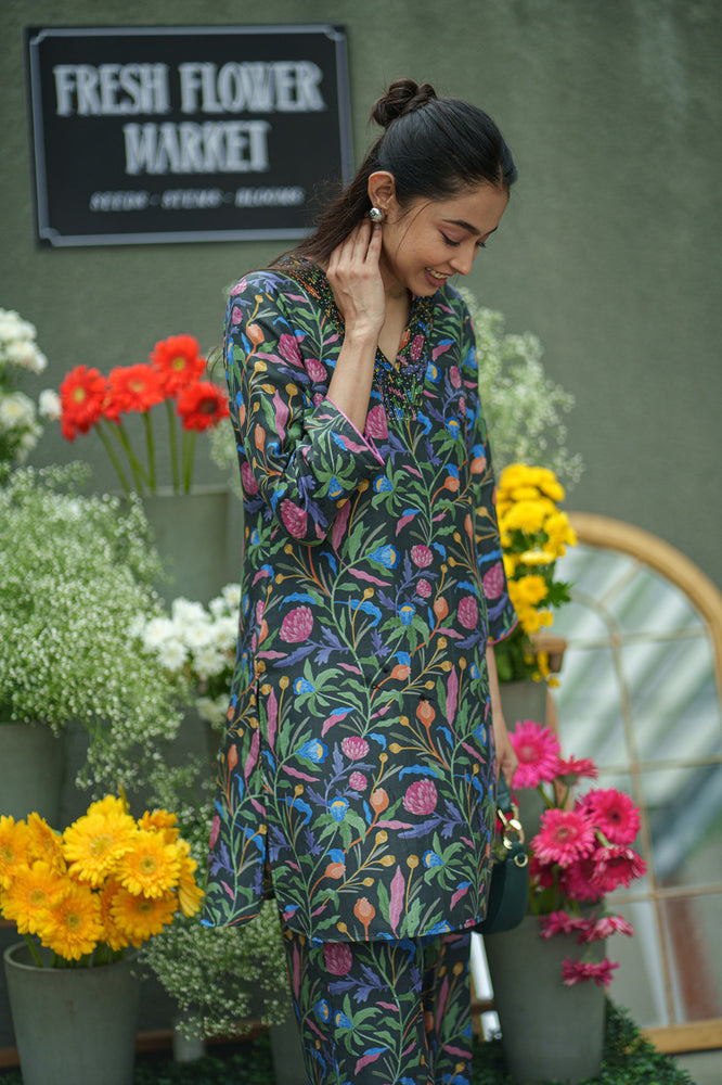 
                  
                    ROSE KURTA & PANT black jaal
                  
                