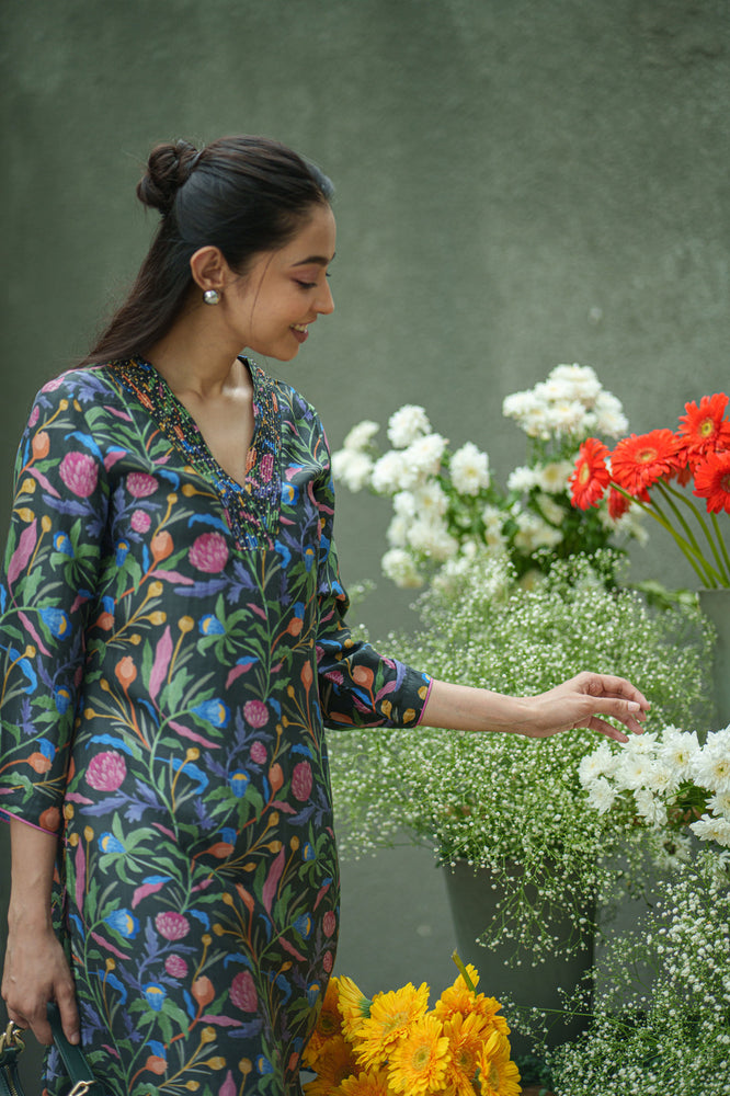 
                  
                    ROSE KURTA & PANT black jaal
                  
                