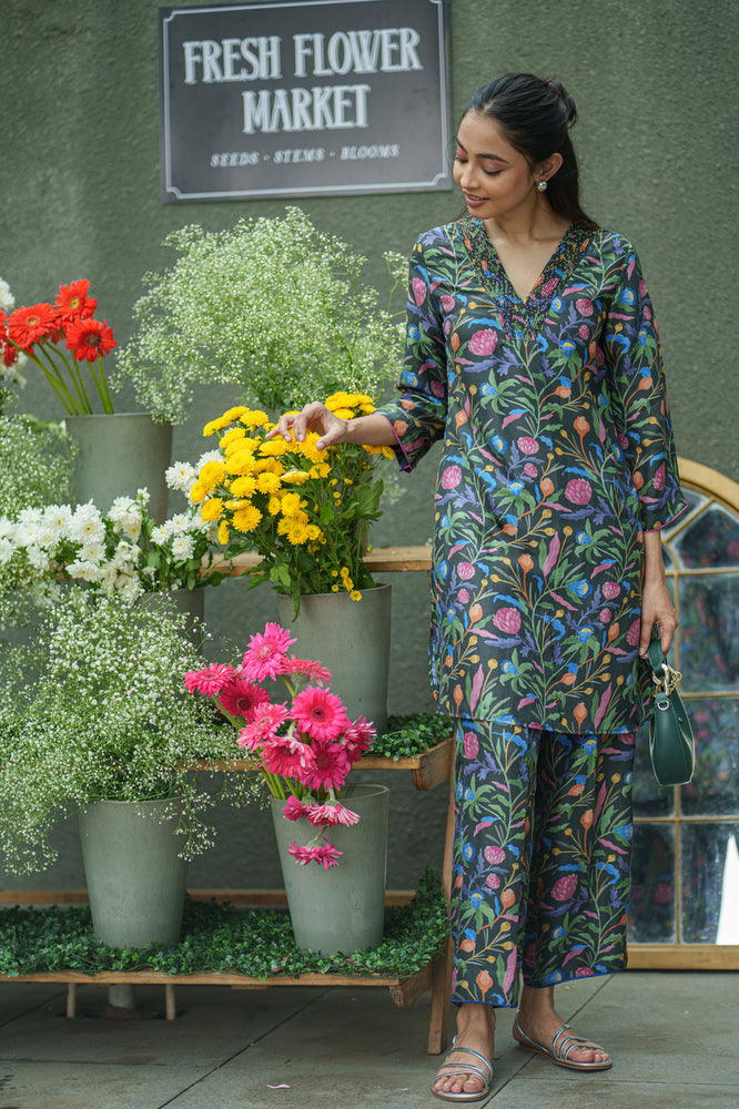 
                  
                    ROSE KURTA & PANT black jaal
                  
                