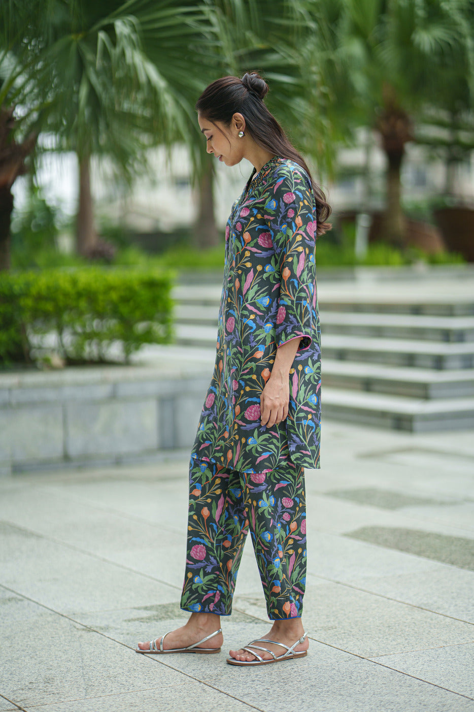 ROSE KURTA & PANT black jaal